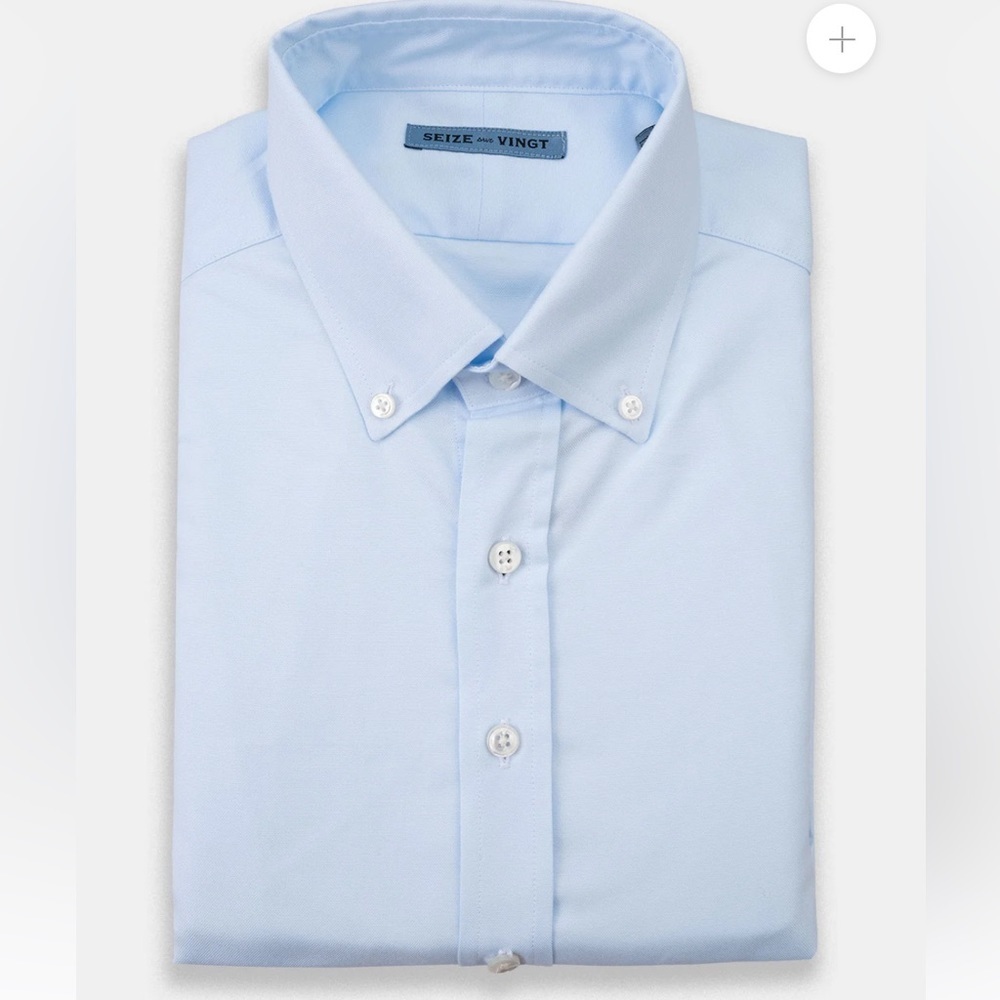 Seize our VINGT Light blue pin point Oxford Franklin Shirts 15.5